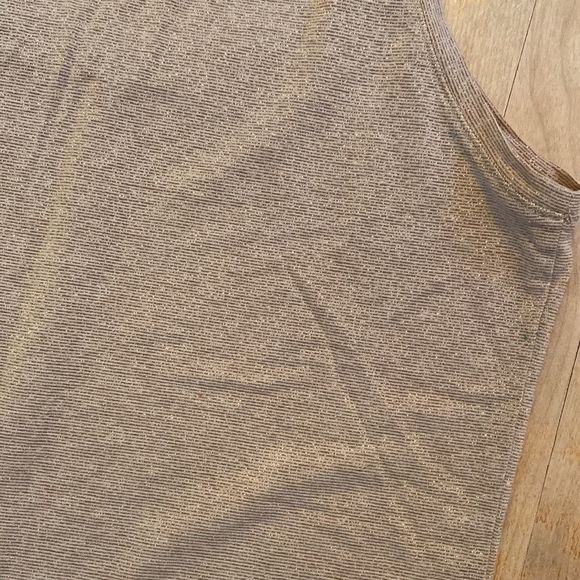 π«4/30 JENNIFER LOPEZ Metallic Neutral Tan Gold Stretch Tank Top - Picture 9 of 11